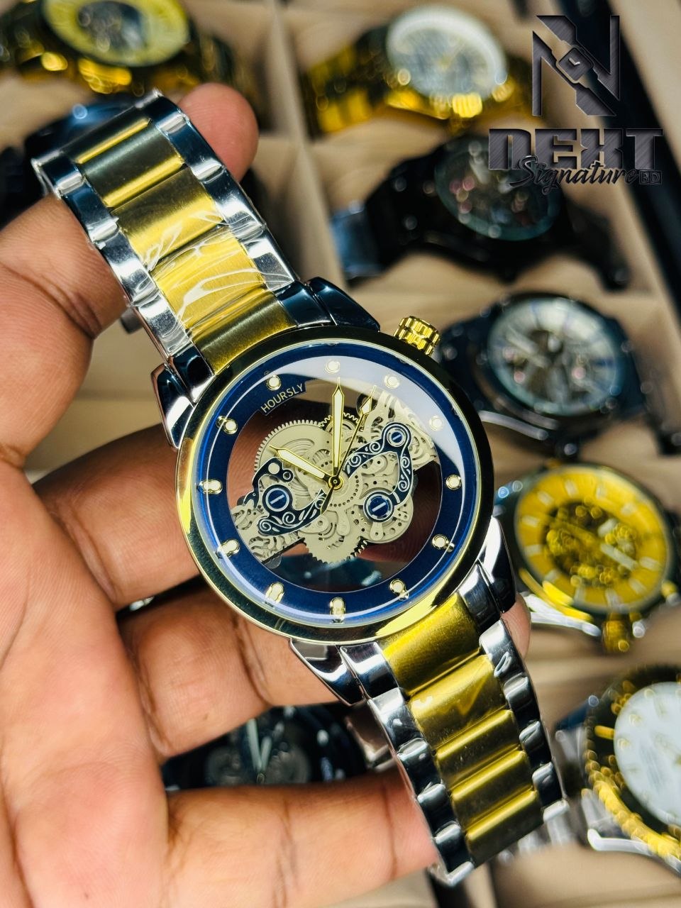 HOURSLY.. HY9111 Unique Chinese Mens Quartz Watch  Water Resistant Skeleton Moq1 New Casual Watch