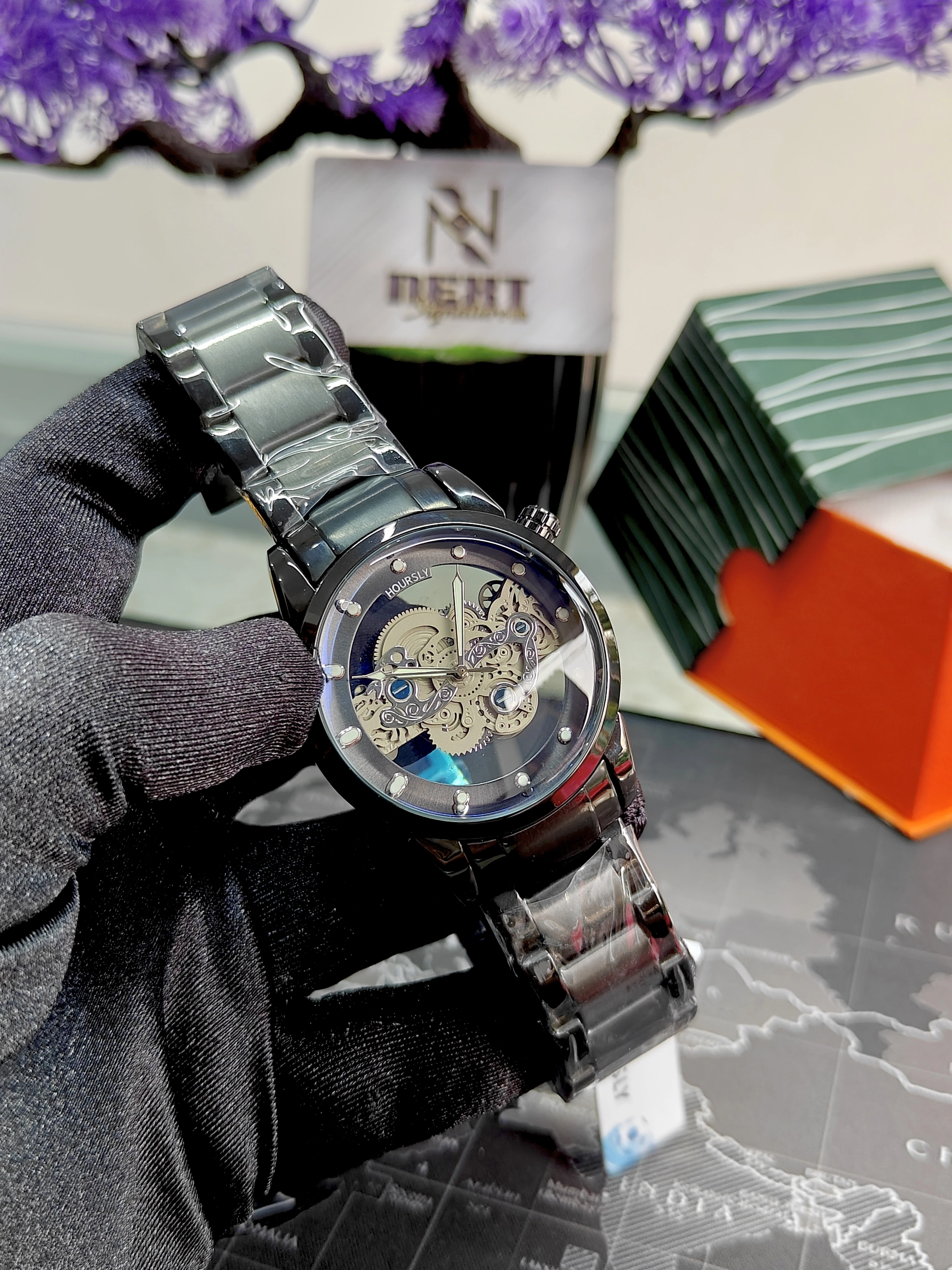 HOURSLY, HY9111 Unique Chinese Mens Quartz Watch Water Resistant Skeleton Moq1 New Casual Watch